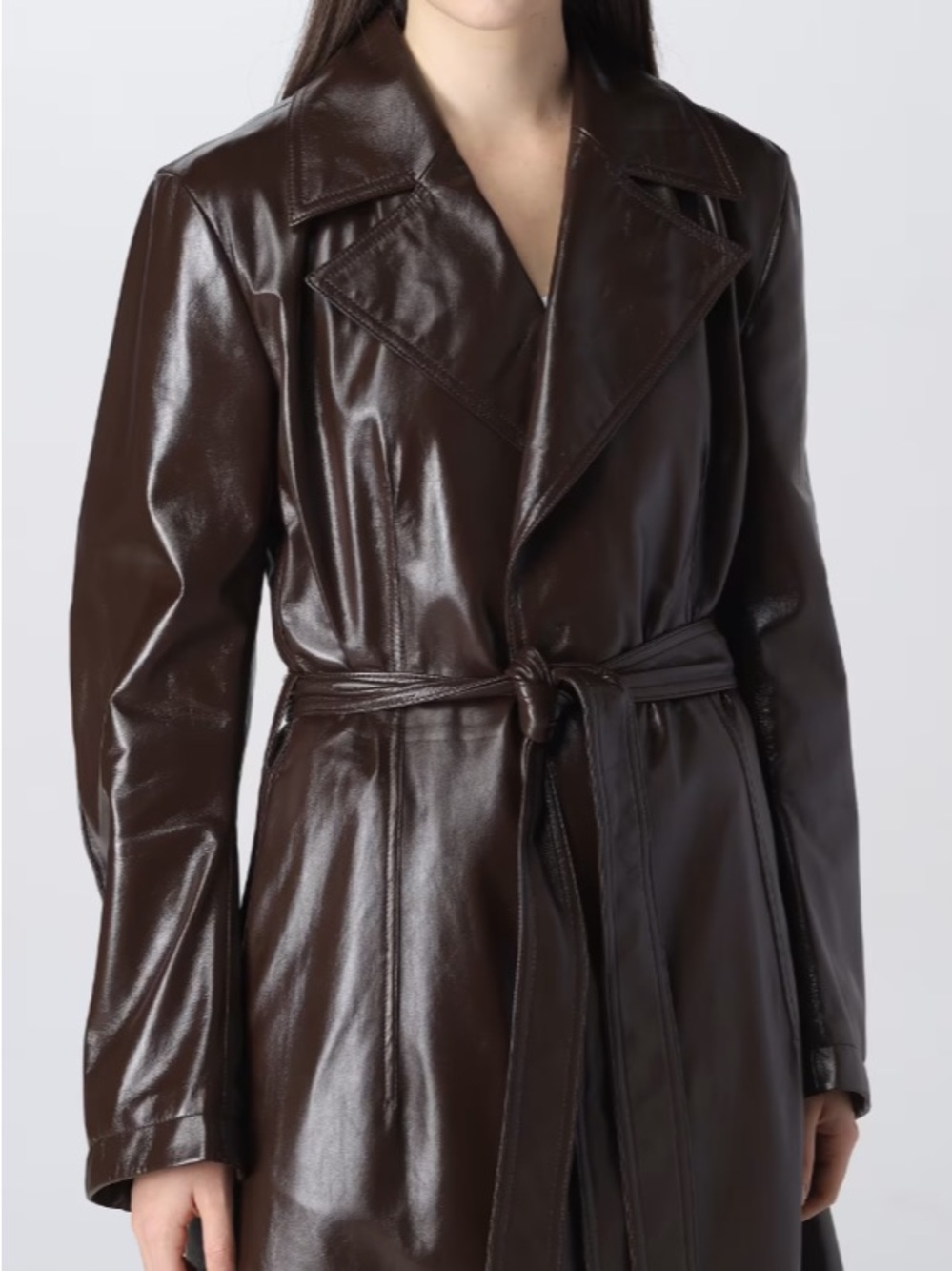 Bottega Veneta Brown Leather Belted Trench Coat (NWT) - Picture 3 of 13
